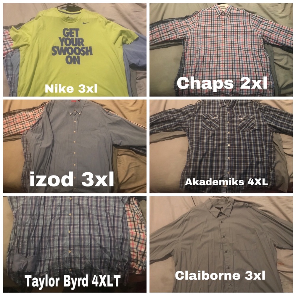Dress shirts 10 T-shirt’s 5 and pants 10 bundle 80